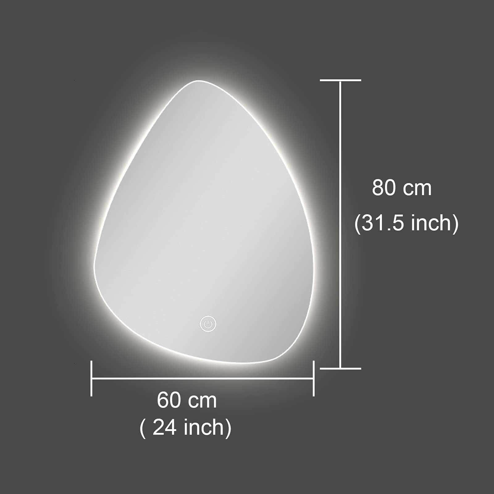 Amazon.co.jp: ミラー、LED照明付き鏡、70/80/90cm バスルームミラー